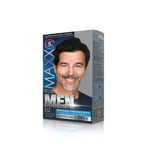 Maxx Deluxe Men Anti-Gray Color Cream 02 Natural Black