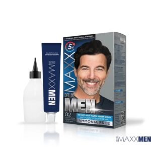 Maxx Deluxe Men Anti-Gray Color Cream 02 Natural Black